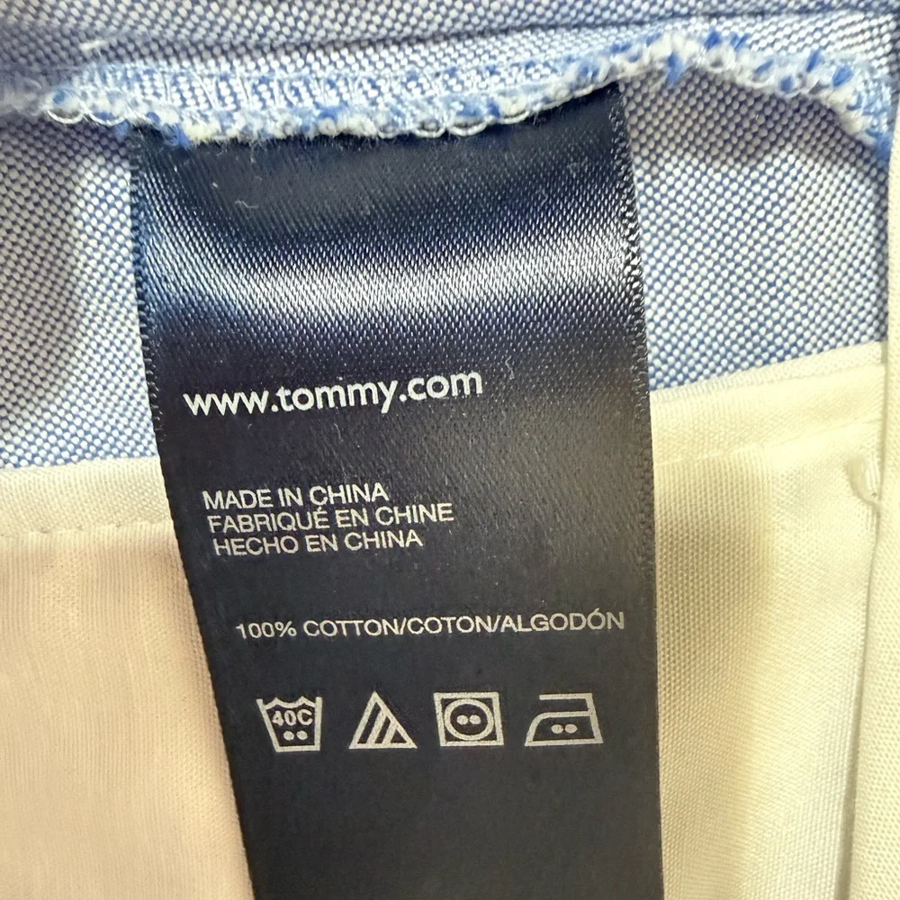 Tommy Hilfiger Boys Light Blue Oxford Dress Pants